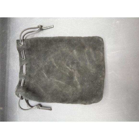 Vintage Black Leather Suede Drawstring Small Bag (Used) - Picture 8 of 8